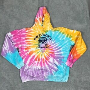 Women's‎ Gogo San Francisco Tie-Dye Hoodie Size XXL Unisex Multicolor Hoodie
